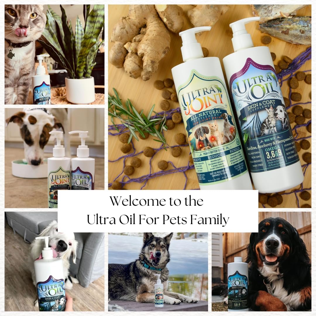 Ultra Joint Liquid Joint Supplement for Dogs & Cats – Glucosamine, MSM, Chondroitin, Hyaluronic Acid & Collagen for Hip & Joint Support