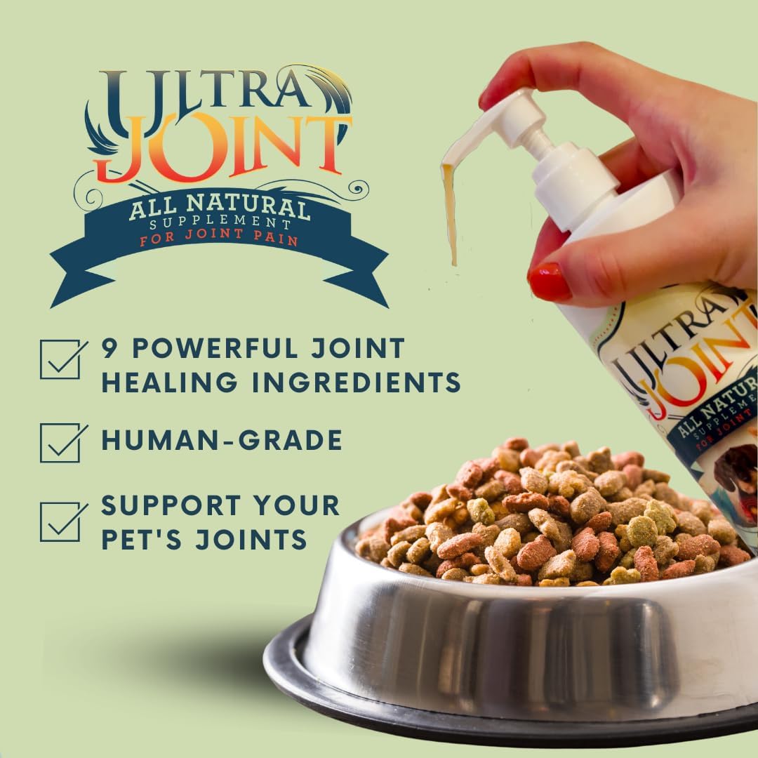 Ultra Joint Liquid Joint Supplement for Dogs & Cats – Glucosamine, MSM, Chondroitin, Hyaluronic Acid & Collagen for Hip & Joint Support