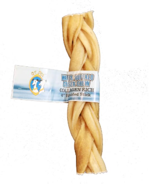 QT Dog Water Buffalo Braided Collagen Stick, 6 Inch — image 1