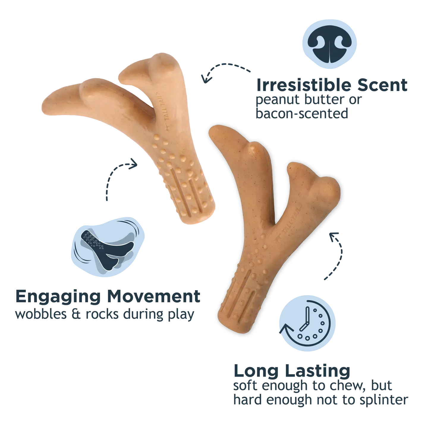 Tall Tails Dog Antler Chew Peanut Butter – Small