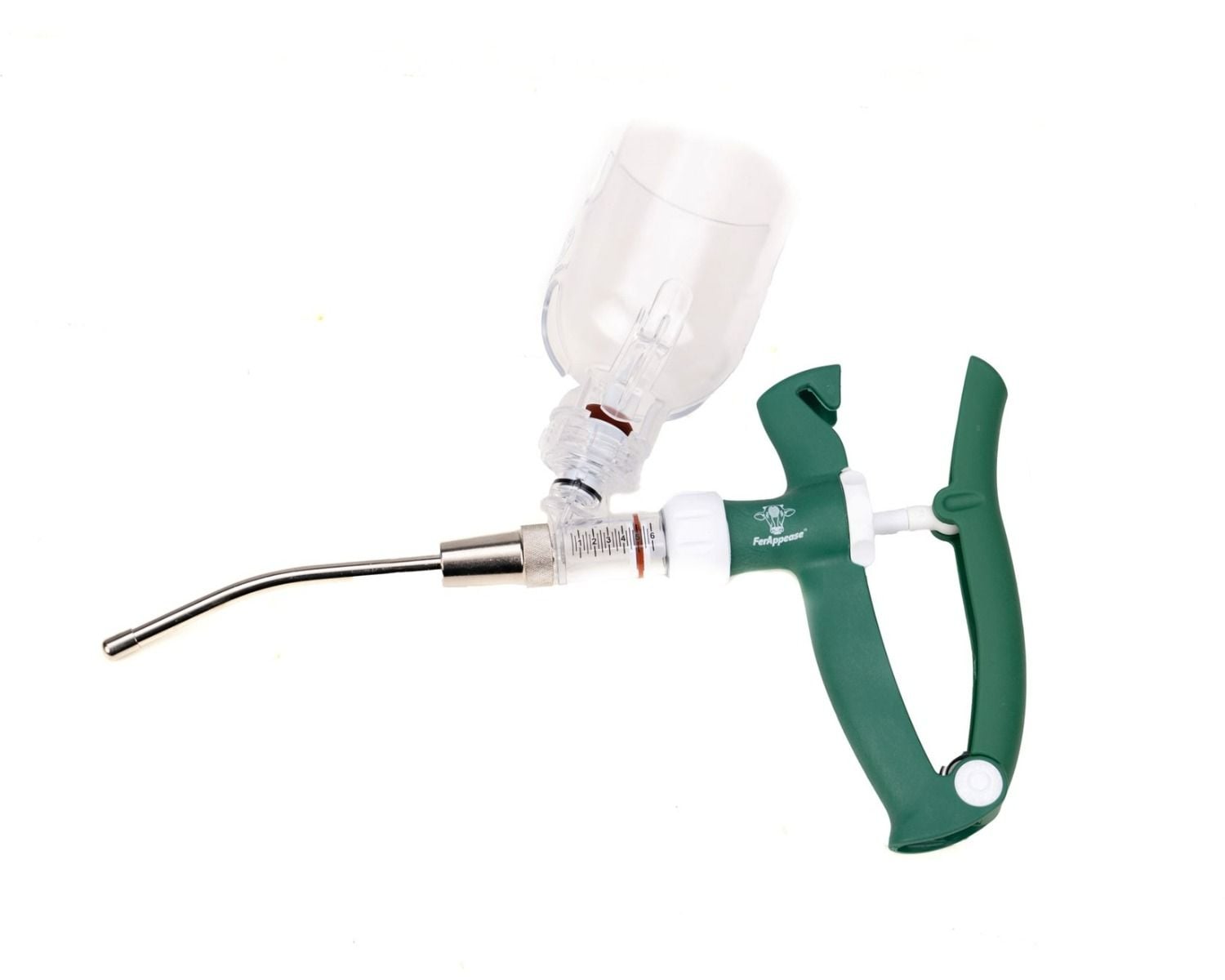 FerAppease Adjustable Dose Pour-On Applicator Gun – Bottle-Mount Livestock Dosing Applicator for Cattle