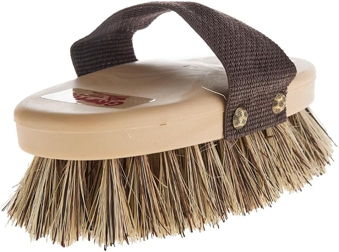 Decker #92 Brown Union Fiber Horse Grooming Brush – Medium Stiff Grip-Fit Brush for Horses & Cattle