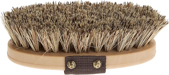 Decker #92 Brown Union Fiber Horse Grooming Brush – Medium Stiff Grip-Fit Brush for Horses & Cattle