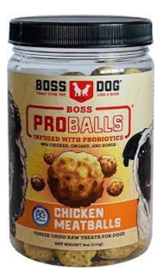 Boss Dog Proballs Treats (Dogs & Cats), Chicken Recipe, 6 oz Jar