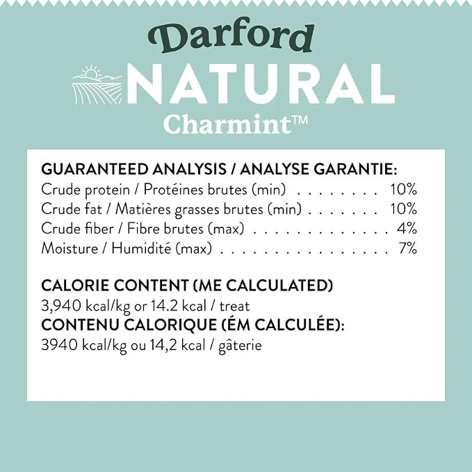Darford Naturals CharMint Mini Dog Treats – 12 lb Bulk Box, Oven-Baked Mint Breath-Freshening Dog Biscuits