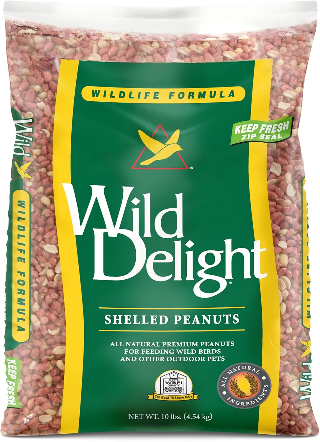 Wild Delight Shelled Peanuts Wild Bird & Wildlife Food – Premium Unsalted High-Protein Peanuts, 10 lb