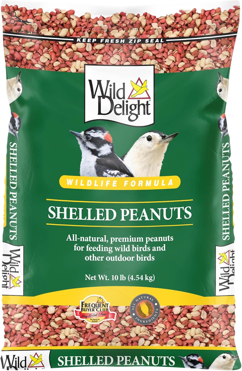 Wild Delight Shelled Peanuts Wild Bird & Wildlife Food – Premium Unsalted High-Protein Peanuts, 10 lb