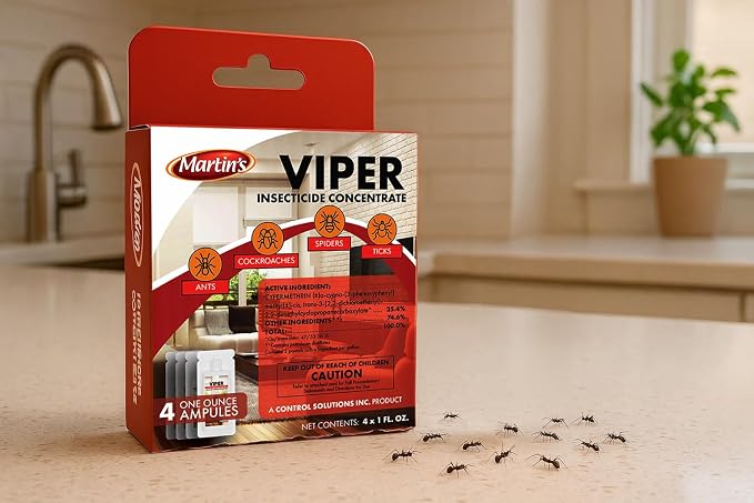 Martin’s Viper Insecticide Concentrate 4 oz – 25.4% Cypermethrin Indoor & Outdoor Pest Control
