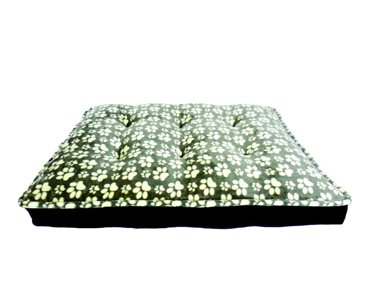 Arlee Pet Products Rover Rest Bella OrthoLux Orthopedic Dog Mattress – Linear Paws Charcoal/Black, 38 x 30 in
