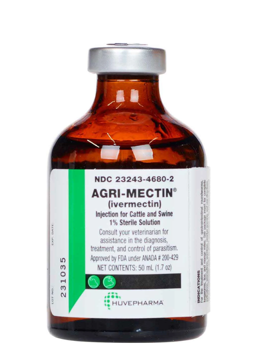 Agri-Mectin 1% Ivermectin Injection for Cattle & Swine – Injectable Dewormer, 500 mL