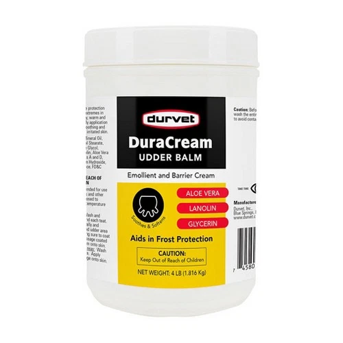 Durvet DuraCream Udder Balm – 4 lb Moisturizing Teat & Udder Cream with Lanolin, Aloe Vera & Vitamins A, D & E