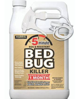 Harris 5 Minute Bed Bug Killer 128 oz – 1 Gallon Ready-to-Use Odorless & Non-Staining Spray, Kills Bed Bugs & Eggs