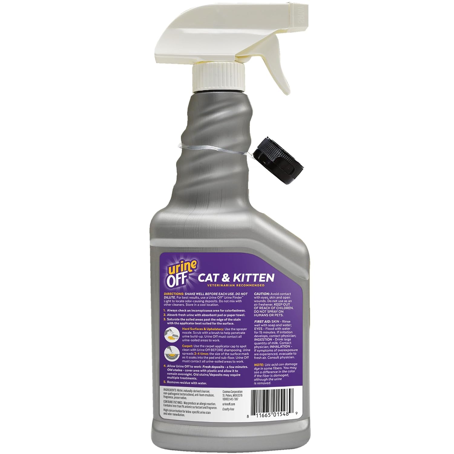 Urine Off Cat & Kitten Stain & Odor Remover – Bio-Enzymatic Cat Urine Cleaner & Odor Eliminator