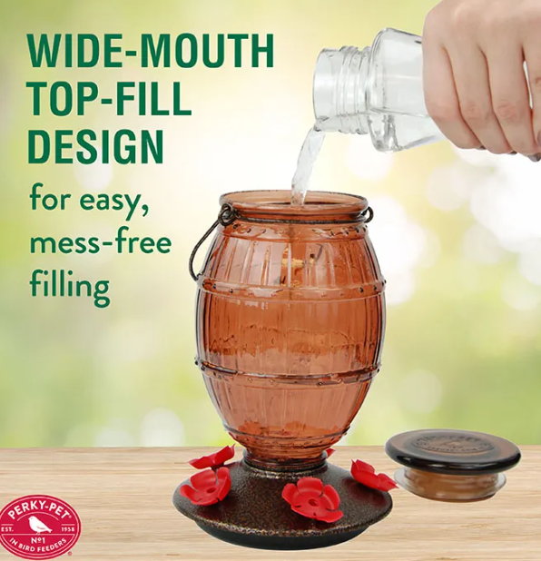 Perky-Pet® Prohibition Top-Fill Glass Hummingbird Feeder