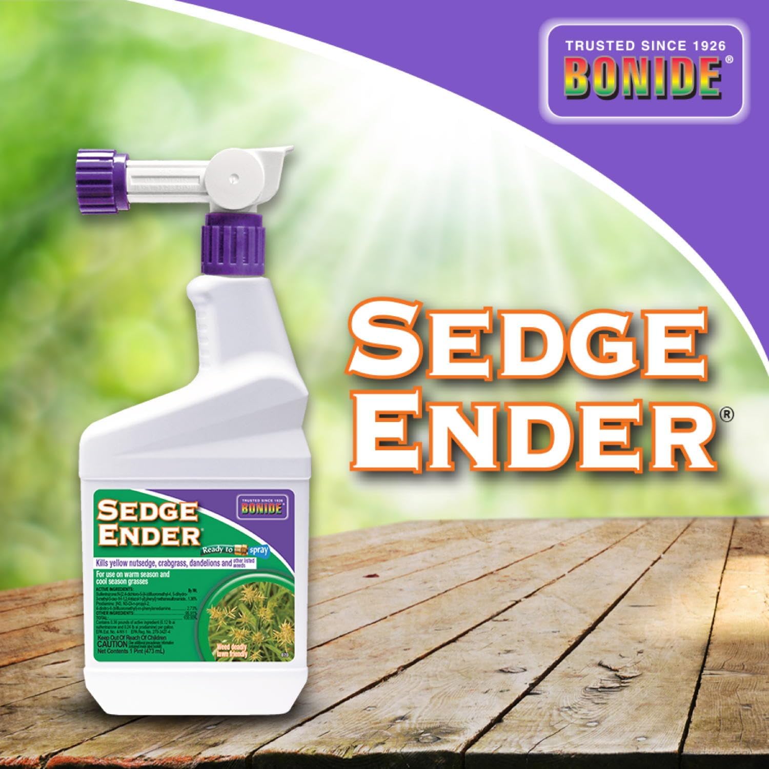 Bonide Sedge Ender RTS Weed Killer 16 oz – Hose-End Spray for Nutsedge, Crabgrass & Grassy Weeds