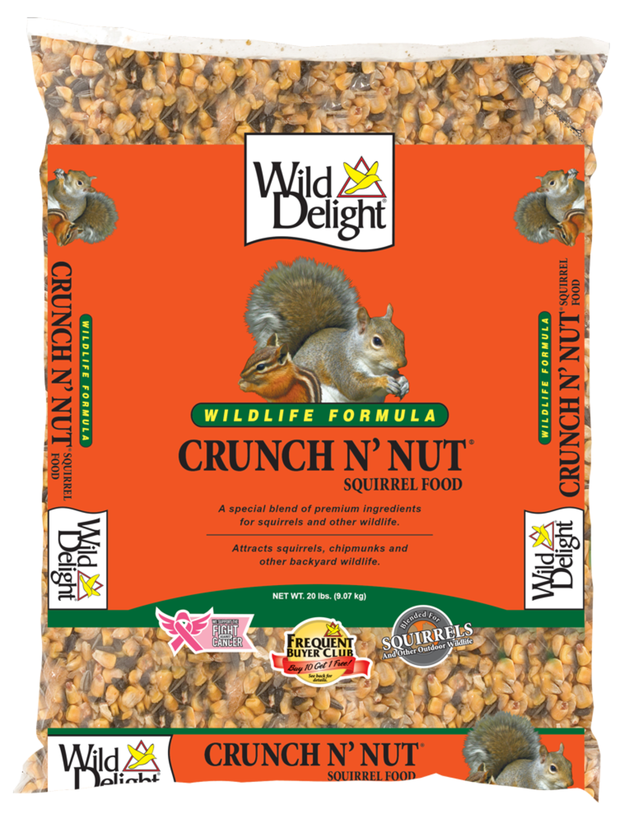 Wild Delight Crunch N’ Nut Squirrel Food – Corn, Sunflower Seeds & Whole Peanuts, Wildlife Feed