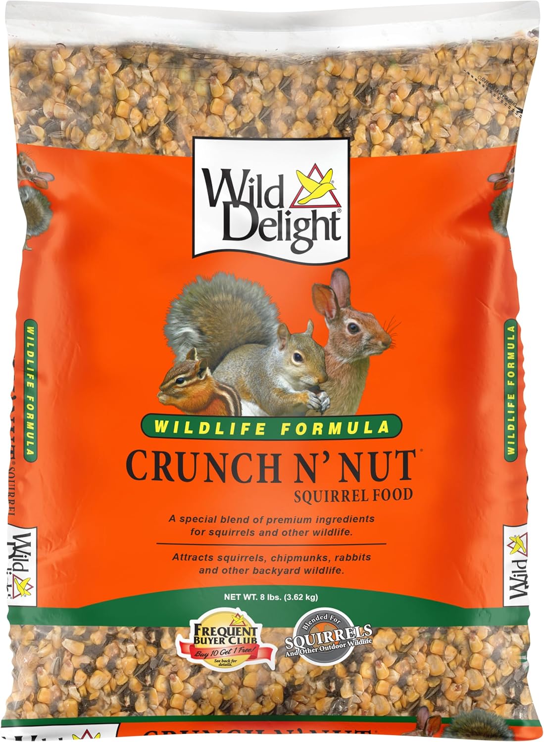 Wild Delight Crunch N’ Nut Squirrel Food – Corn, Sunflower Seeds & Whole Peanuts, Wildlife Feed