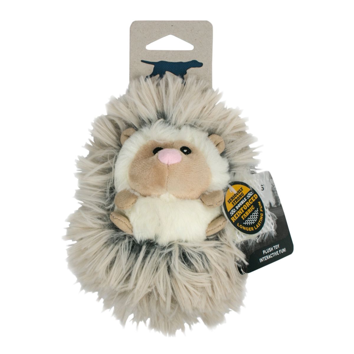 Tall Tails Real Feel Fluffy Baby Hedgehog with Squeaker Dog Toy – 5 Inch