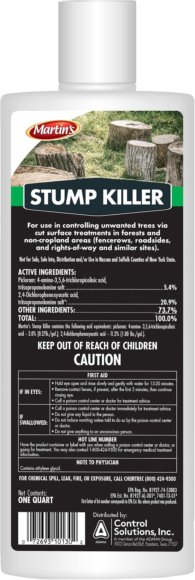 Martin's Stump Killer Ready-to-Use 32 oz – Tree Stump & Woody Plant Killer for Outdoor Use
