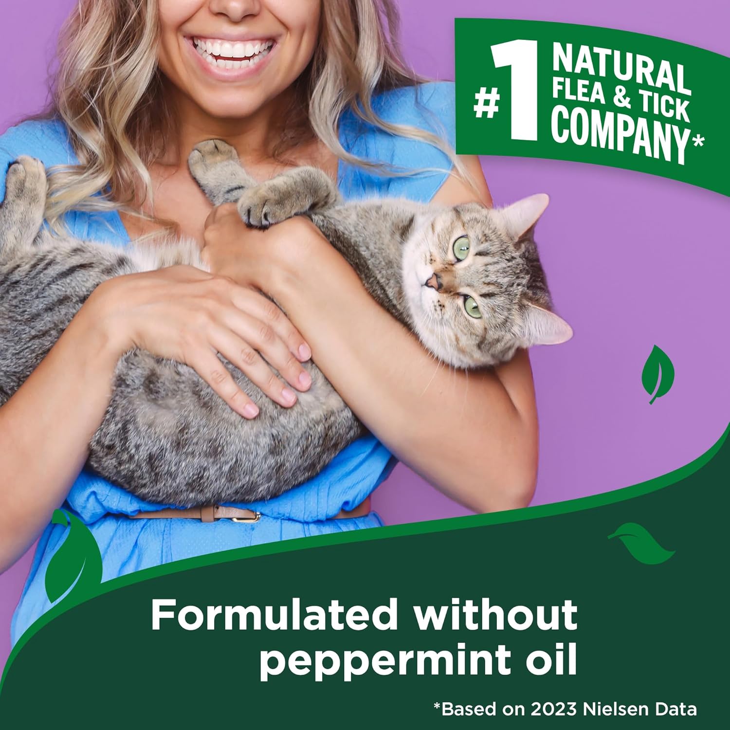 Vet’s Best Flea & Tick Gentle Mist Spray for Cats – Plant-Based Cottonseed & Clove Oil, Cotton Spice