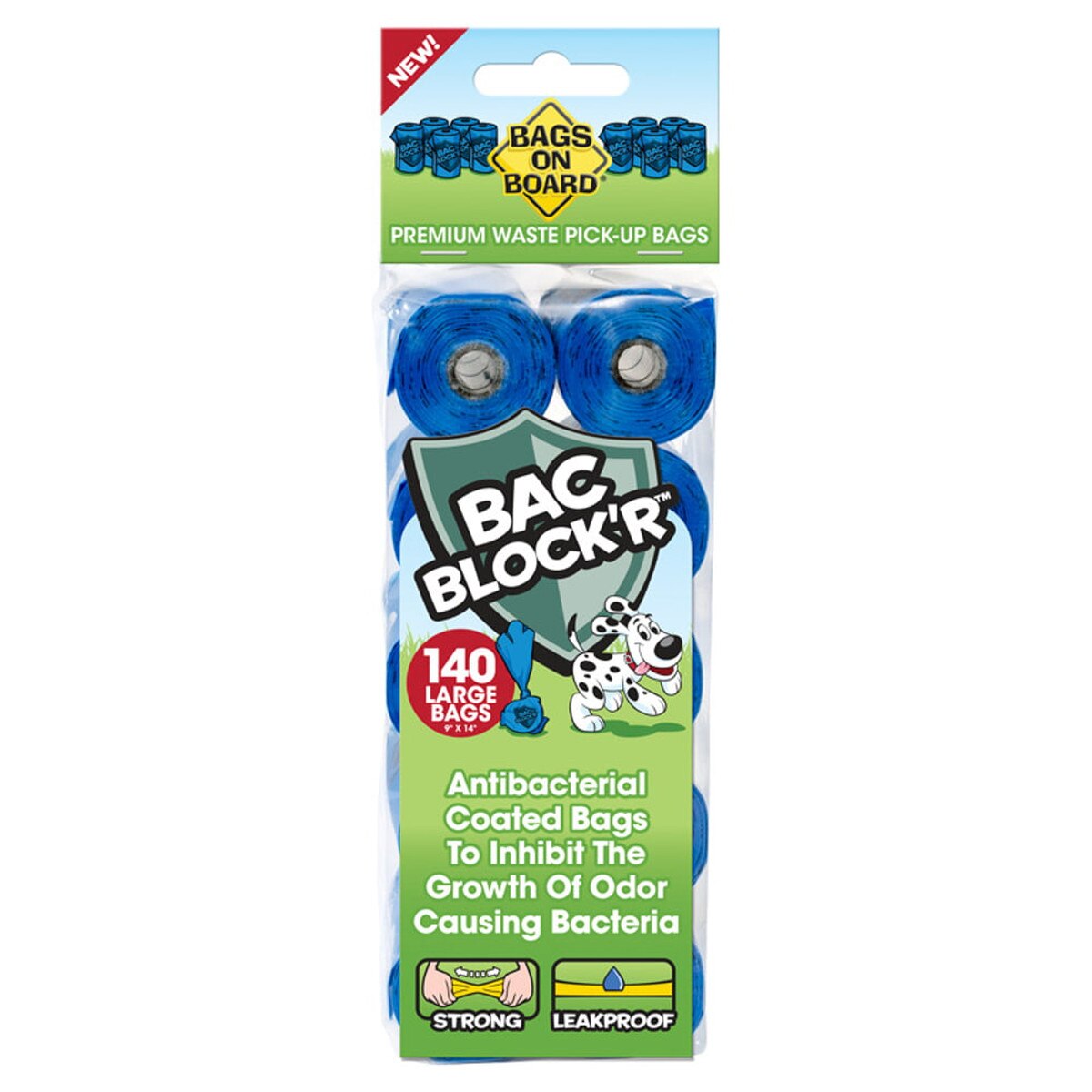 Bags On Board Dog Poop Bags | Strong, Leak Proof Dog Waste Bags | 9 x14 Inches, 60 Blue Bags