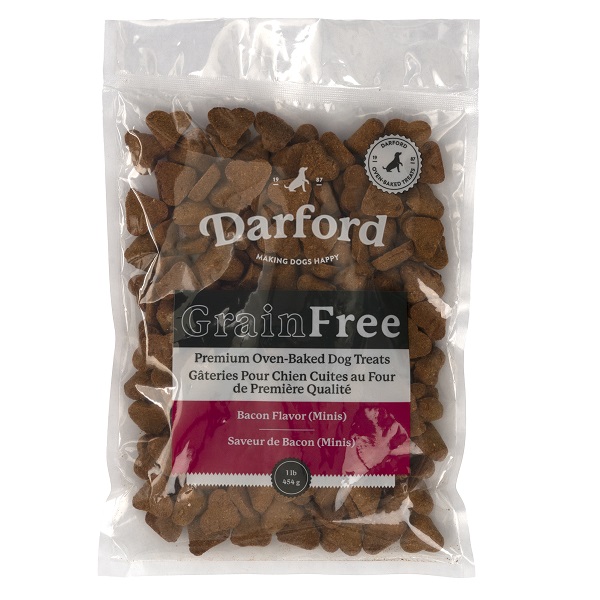 Darford Grain Free Bacon Mini Dog Treats 1 lb – Oven-Baked Crunchy Bacon Flavor Treats
