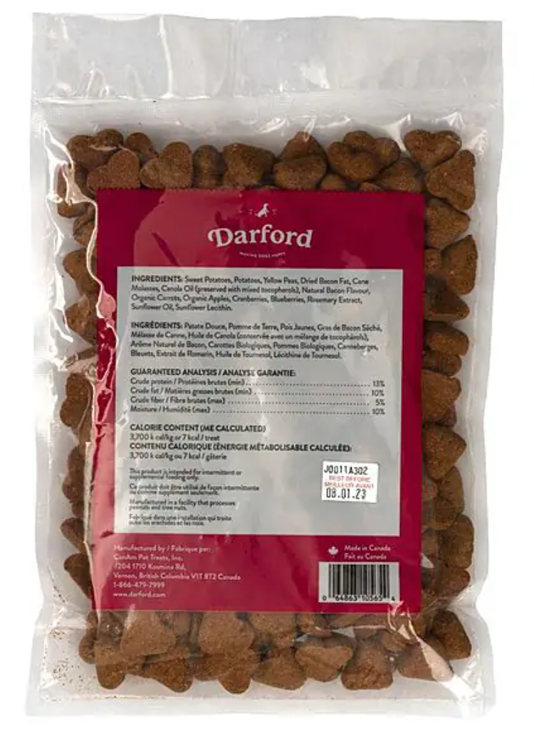 Darford Grain Free Bacon Mini Dog Treats 1 lb – Oven-Baked Crunchy Bacon Flavor Treats
