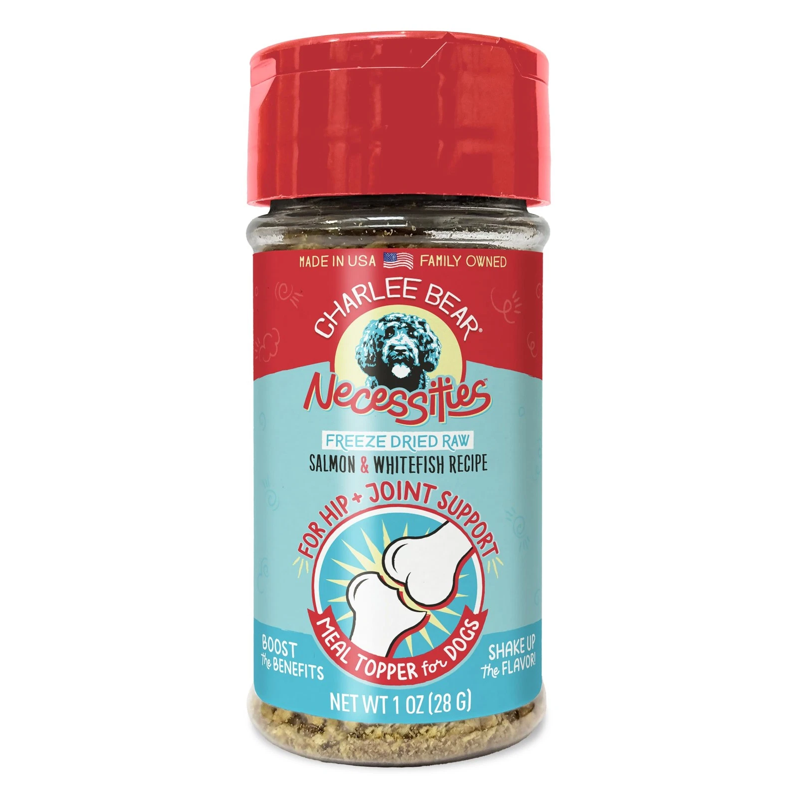Charlee Bear Necessities Salmon & Whitefish Recipe Freeze-Dried Dog Food Topper – Hip & Joint Support, 1 oz 