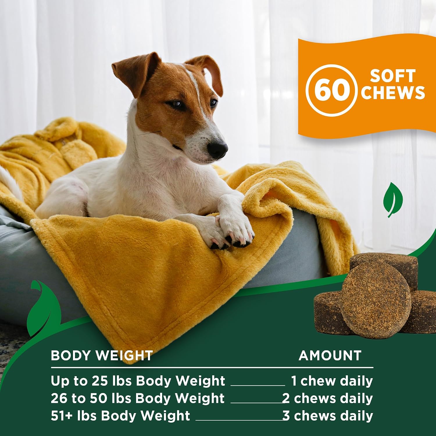 Vet's Best Flea & Tick Soft Chews for Dogs, Immune & Itch Support, 60 Count