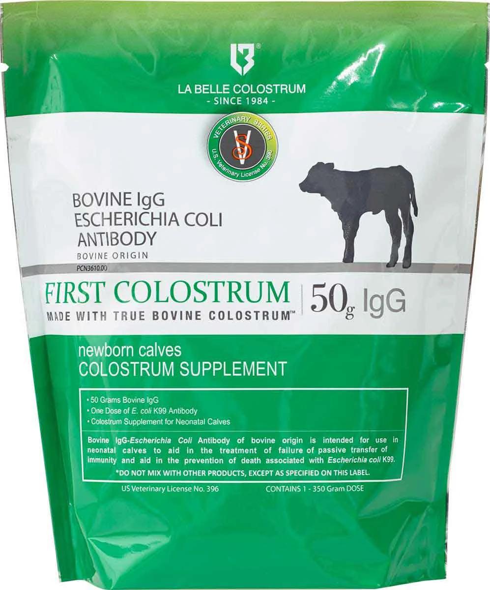 First Colostrum 50g IgG Bovine Colostrum Supplement for Newborn Calves – 350 g