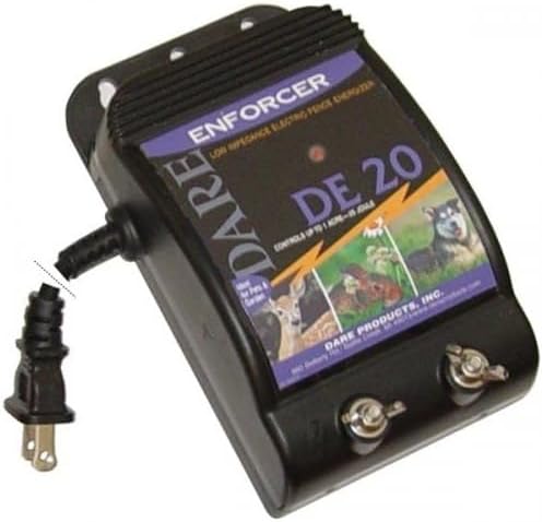 Dare Enforcer DE20 110V Electric Fence Energizer – 1 Acre, 0.05 Joule Low-Impedance Fence Charger