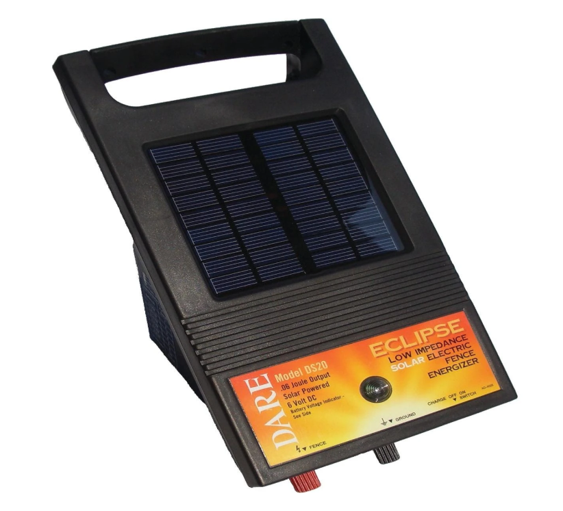 Dare Eclipse DS20 6V Solar Electric Fence Energizer – 3 Acre, 0.07 Joule Low-Impedance Fence Charger