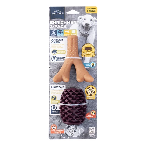Tall Tails Dog Enrichment Antler & Pinecone – 15 Inch