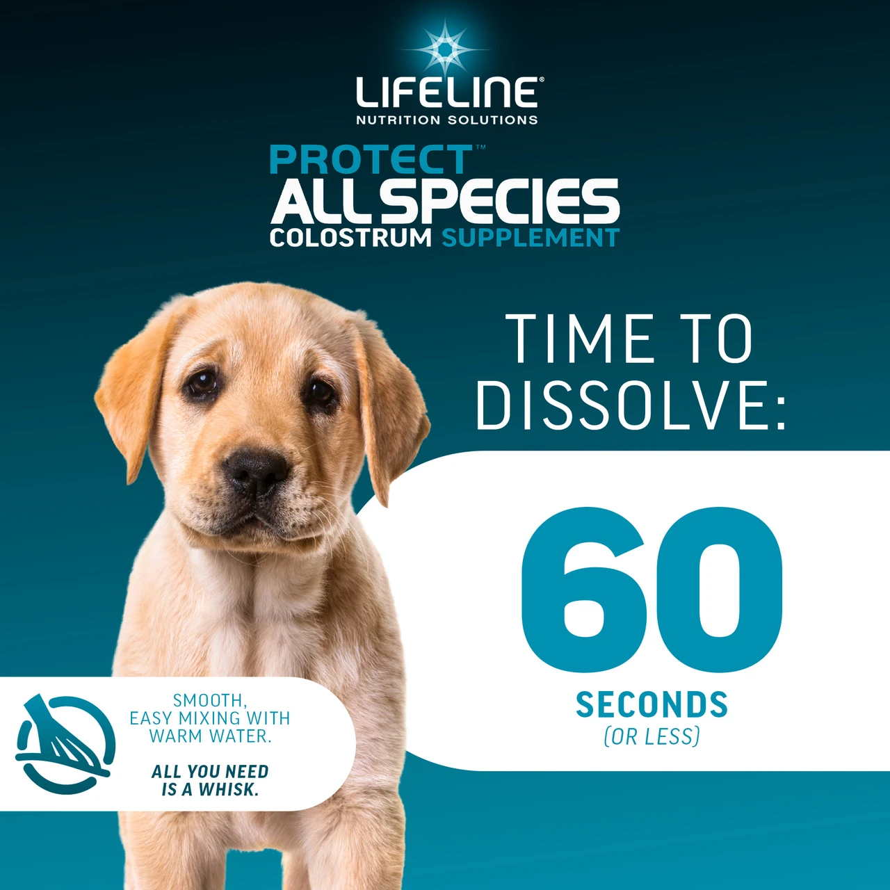 LIFELINE Protect All Species 50g Colostrum Supplement for Newborn Calves, Lambs, Kids, Puppies & Piglets – 1 lb