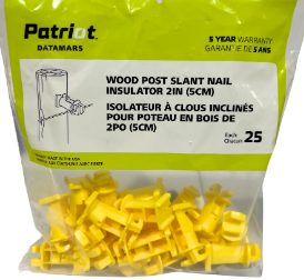 Patriot Wood Post 2-Inch Slant Nail Insulator – Yellow