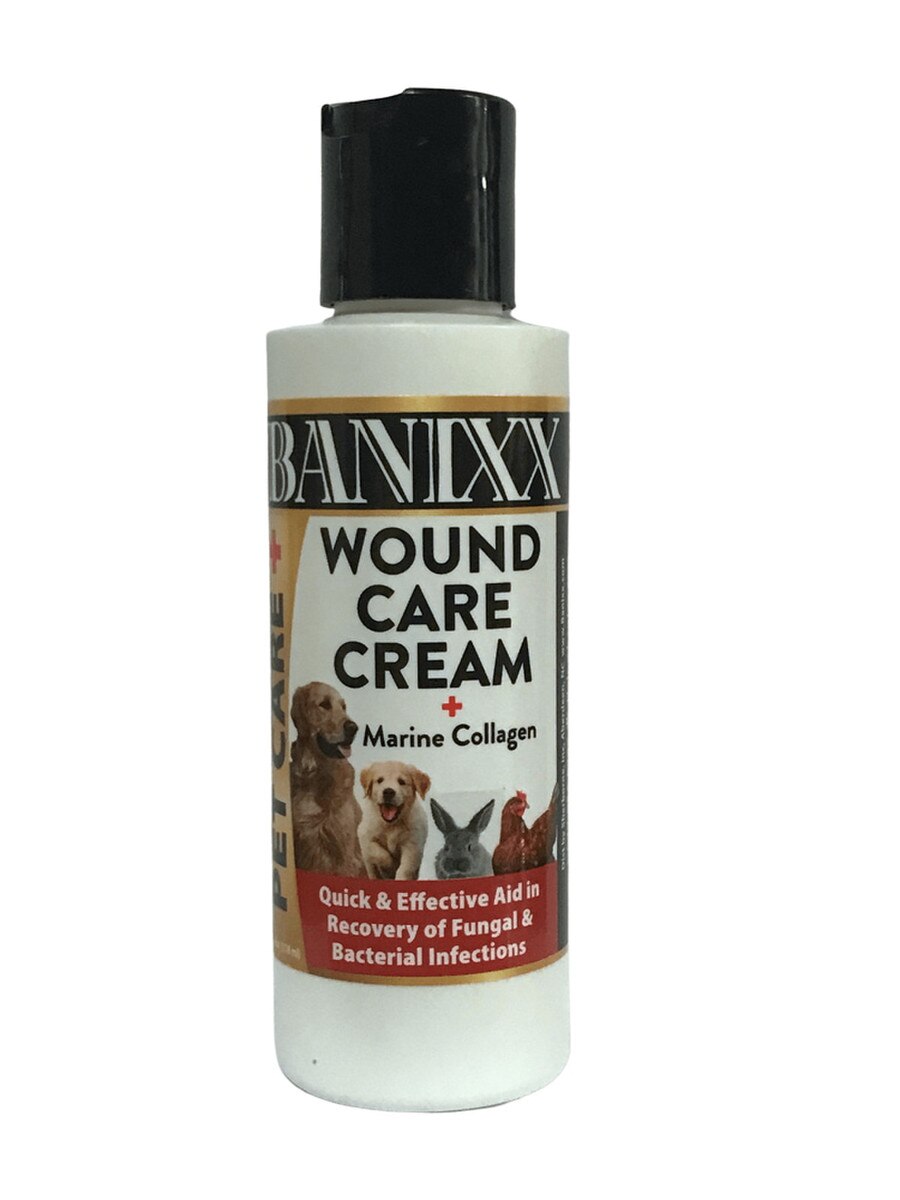 Banixx Pet Wound Care Cream with Marine Collagen – Skin & Wound Care for Dogs, Cats & Horses, 4 oz