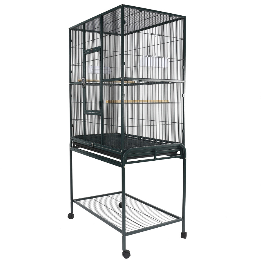 Flight Cage with Stand — Green, 31 × 20 × 62 in