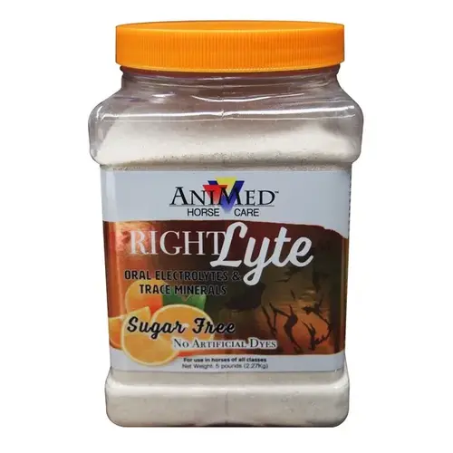 AniMed Right Lyte Orange Horse Electrolyte Supplement – Sugar-Free Hydration & Electrolyte Support, 5 lb