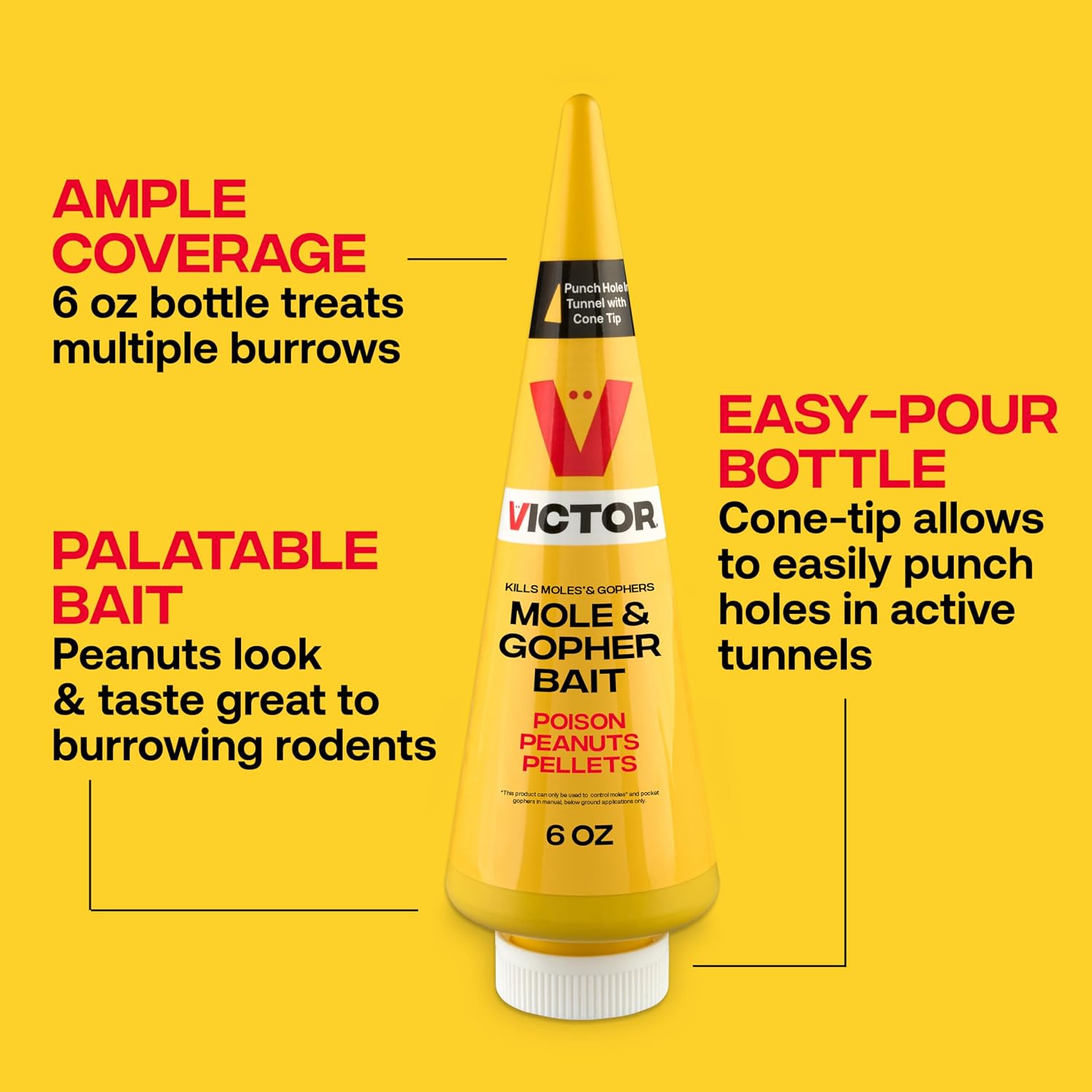 Victor M6006 Outdoor Mole & Gopher Poison Peanuts – 6 oz
