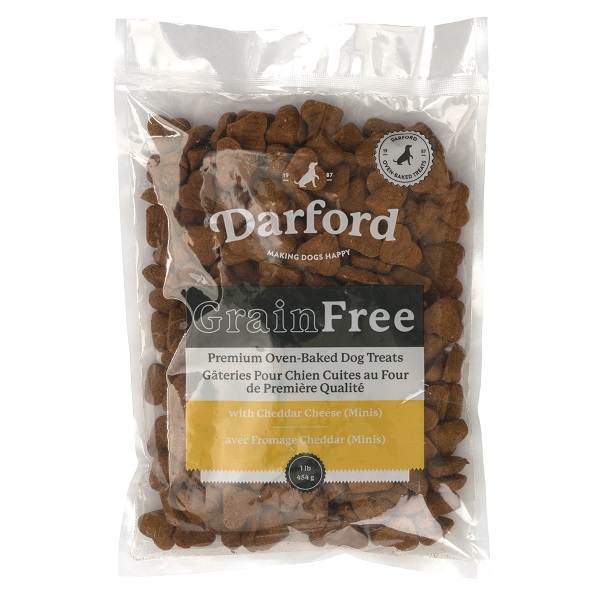 Darford Grain Free Cheddar Cheese Mini Dog Treats 1 lb – Oven-Baked Crunchy Treats with Real Cheese