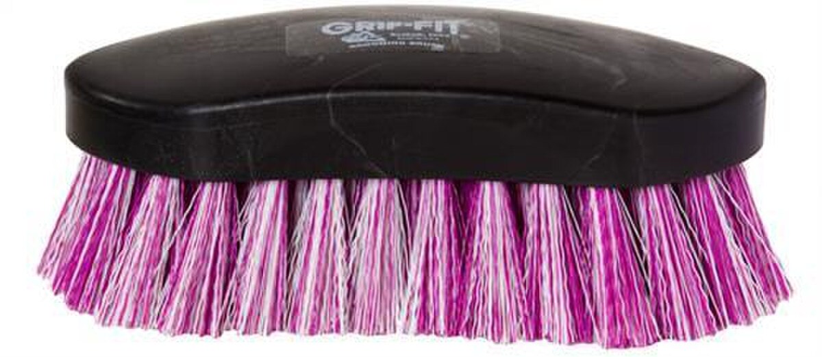 Decker #26 The Pony Horse Grooming Brush – Soft Raspberry & White Synthetic Bristles, Grip-Fit Handle