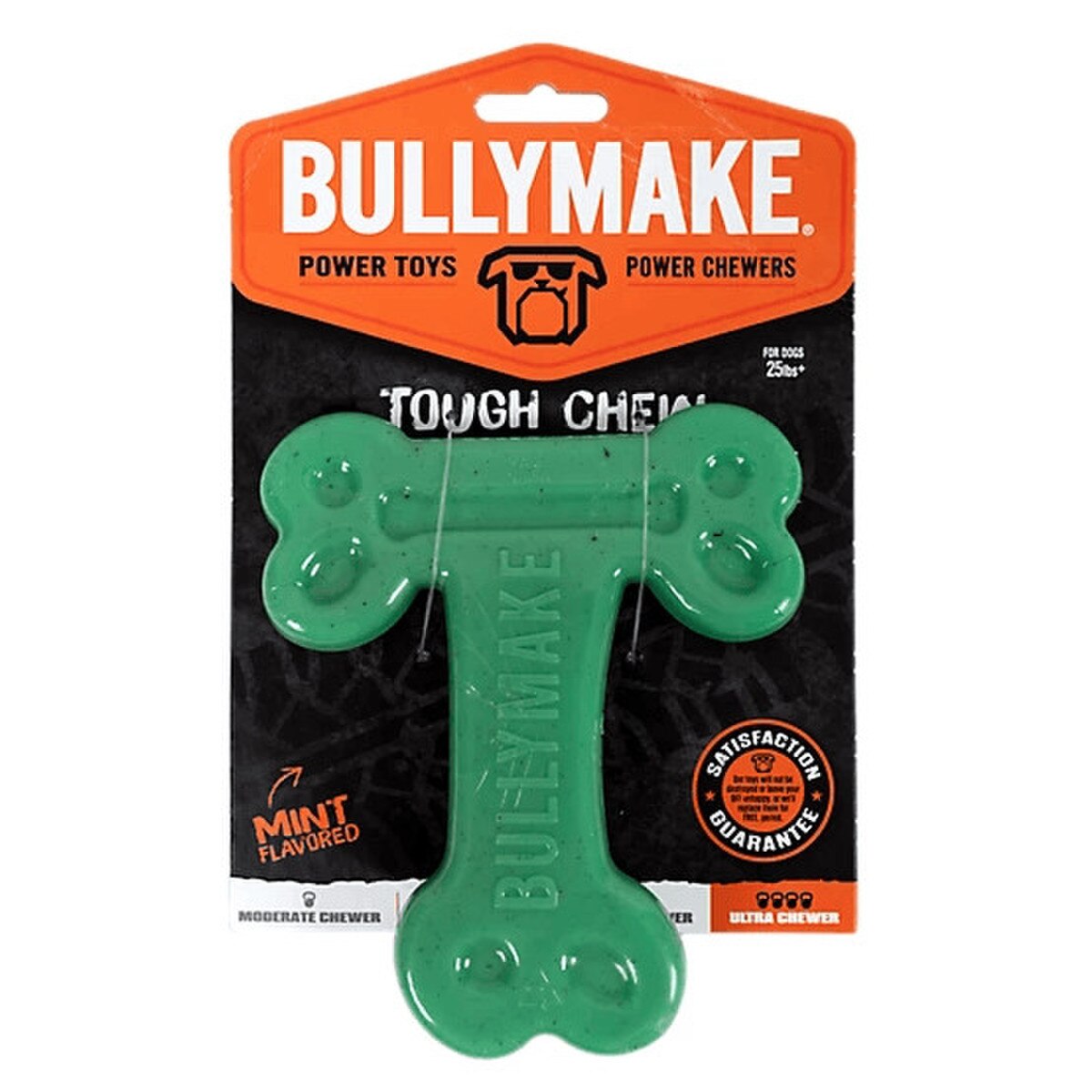 BullyMake Toss n' Treat Flavored Dog Chew Toy T-Bone Mint