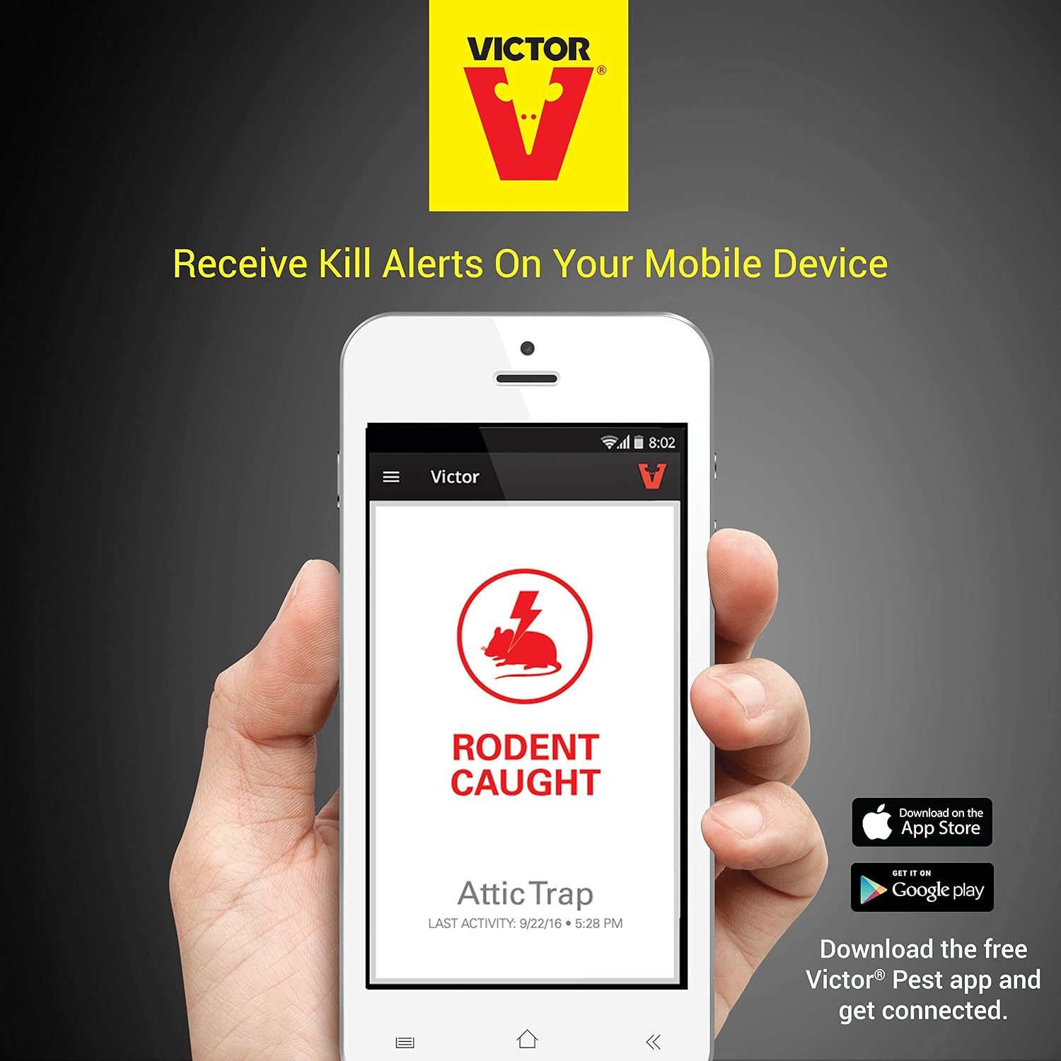 Victor Smart-Kill Wi-Fi Electronic Mouse Trap – High-Voltage Reusable Smart Mouse Trap with Mobile Alerts, Model M1