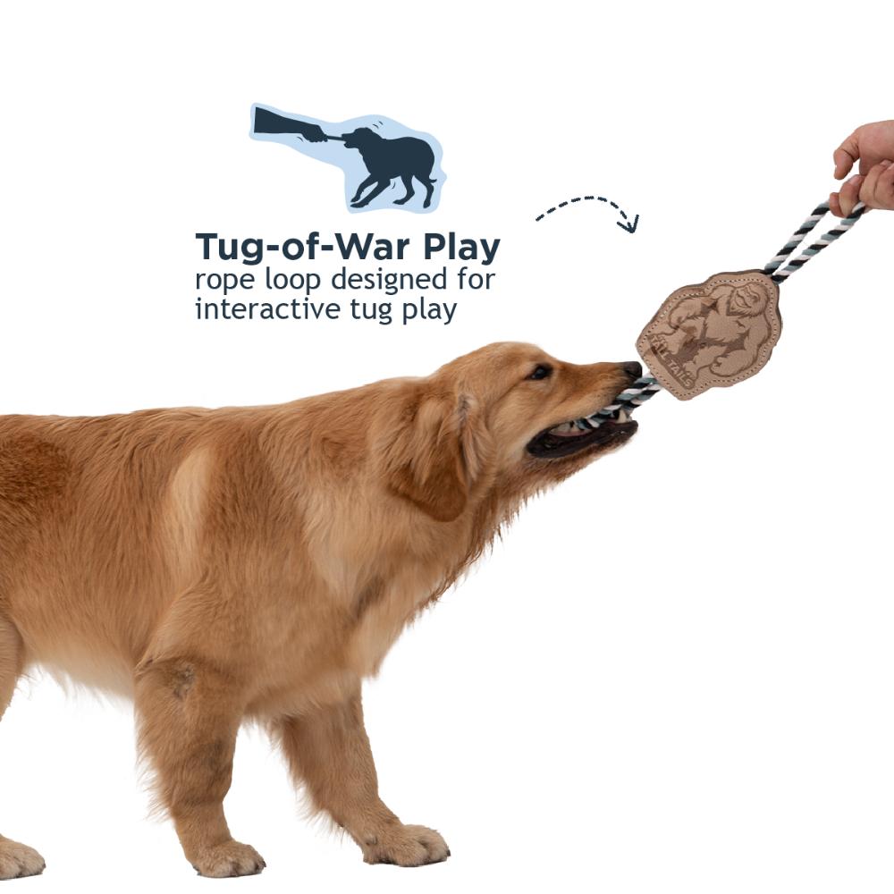 Tall Tails Natural Leather Big Foot Tug Dog Toy – 16 Inch