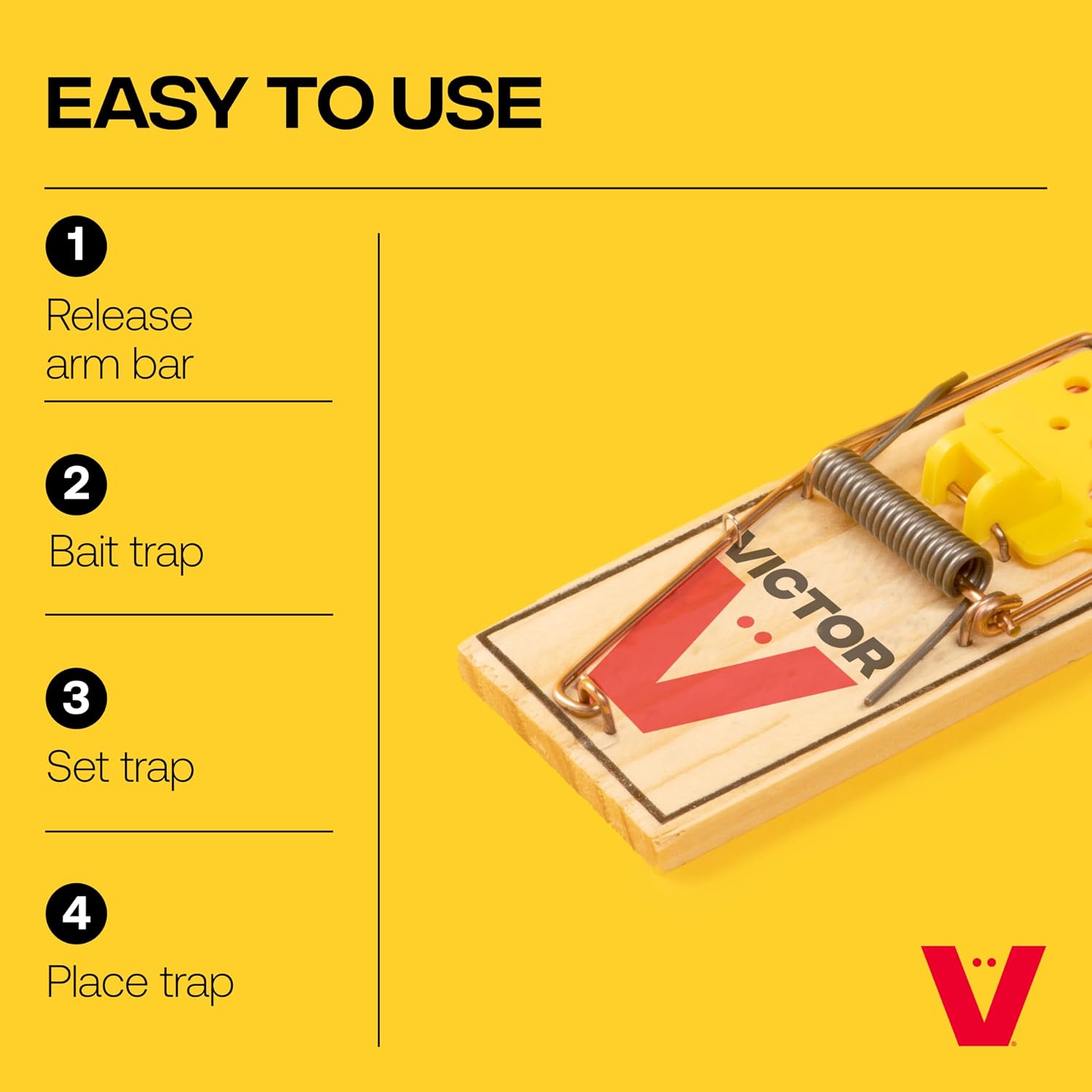 Victor Quick-Set Mouse Trap M035 – Pre-Baited Wooden Snap Trap