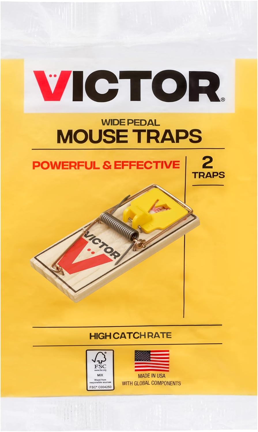 Victor Quick-Set Mouse Trap M035 – Pre-Baited Wooden Snap Trap