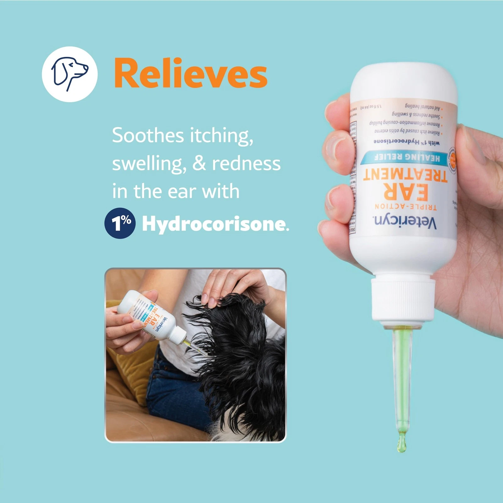 Vetericyn Triple-Action Ear Treatment for Dogs – 1.5 oz