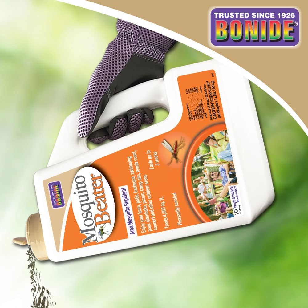 Bonide Mosquito Beater Granules 1.3 lb – Outdoor Mosquito Repellent for Lawn, Patio & Yard