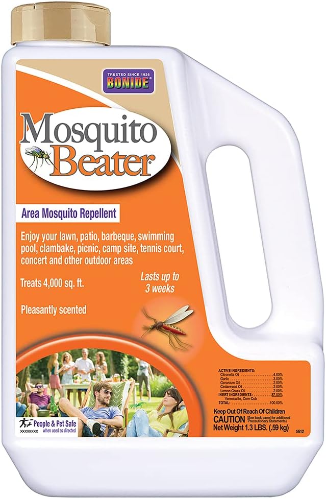 Bonide Mosquito Beater Granules 1.3 lb – Outdoor Mosquito Repellent for Lawn, Patio & Yard