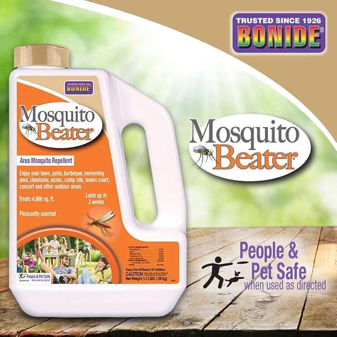 Bonide Mosquito Beater Granules 1.3 lb – Outdoor Mosquito Repellent for Lawn, Patio & Yard